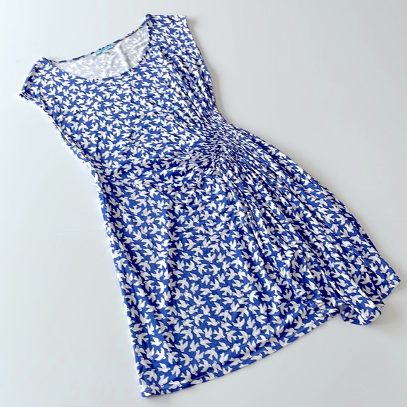 Anthropologie Dresses & Skirts - Anthropologie Bird Print Dress Ruched Detail